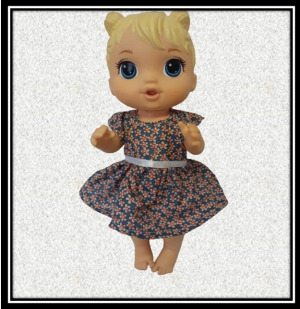 12 inch Baby Alive Doll Blue Floral Dress