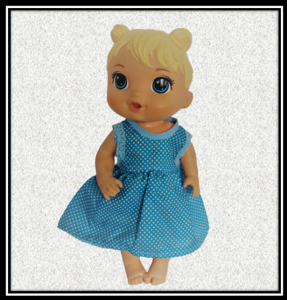 12 inch Baby Alive Blue Spotty Dress