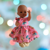 38cm Baby Born Doll Pink Cat Fan Dress with flutter sleeves