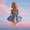40cm Baby Born Doll Blue Cat Fan Dress with flutter sleeves