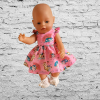 42cm Baby Born Doll Pink Cat Fan Dress with Flutter sleeves